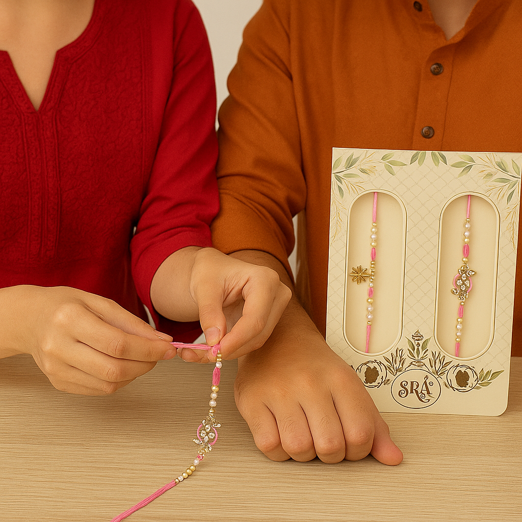 Elegant Designer Rakhi Combo Set ๐