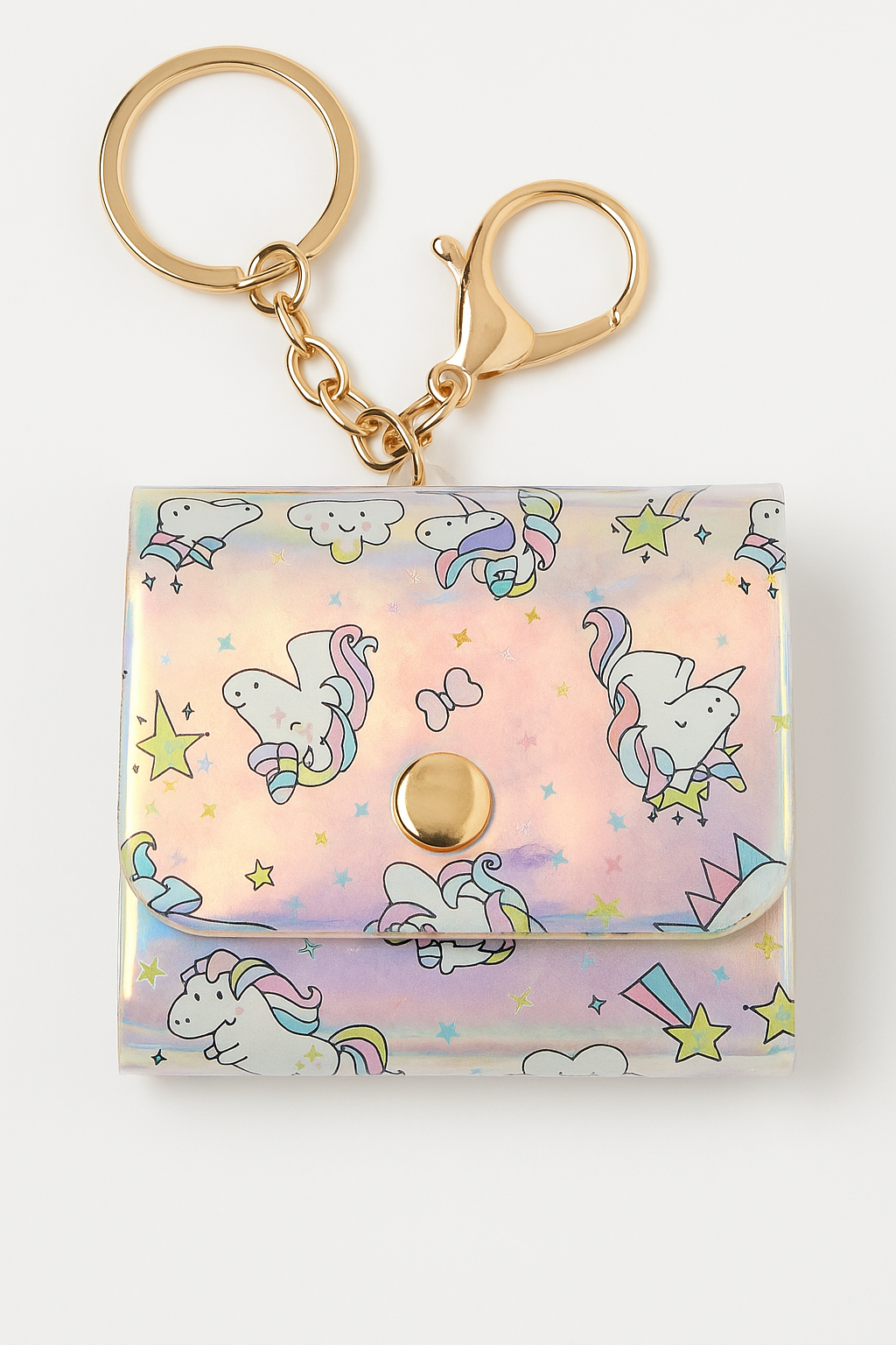 Unicorn Holographic Mini Wallet Keychain