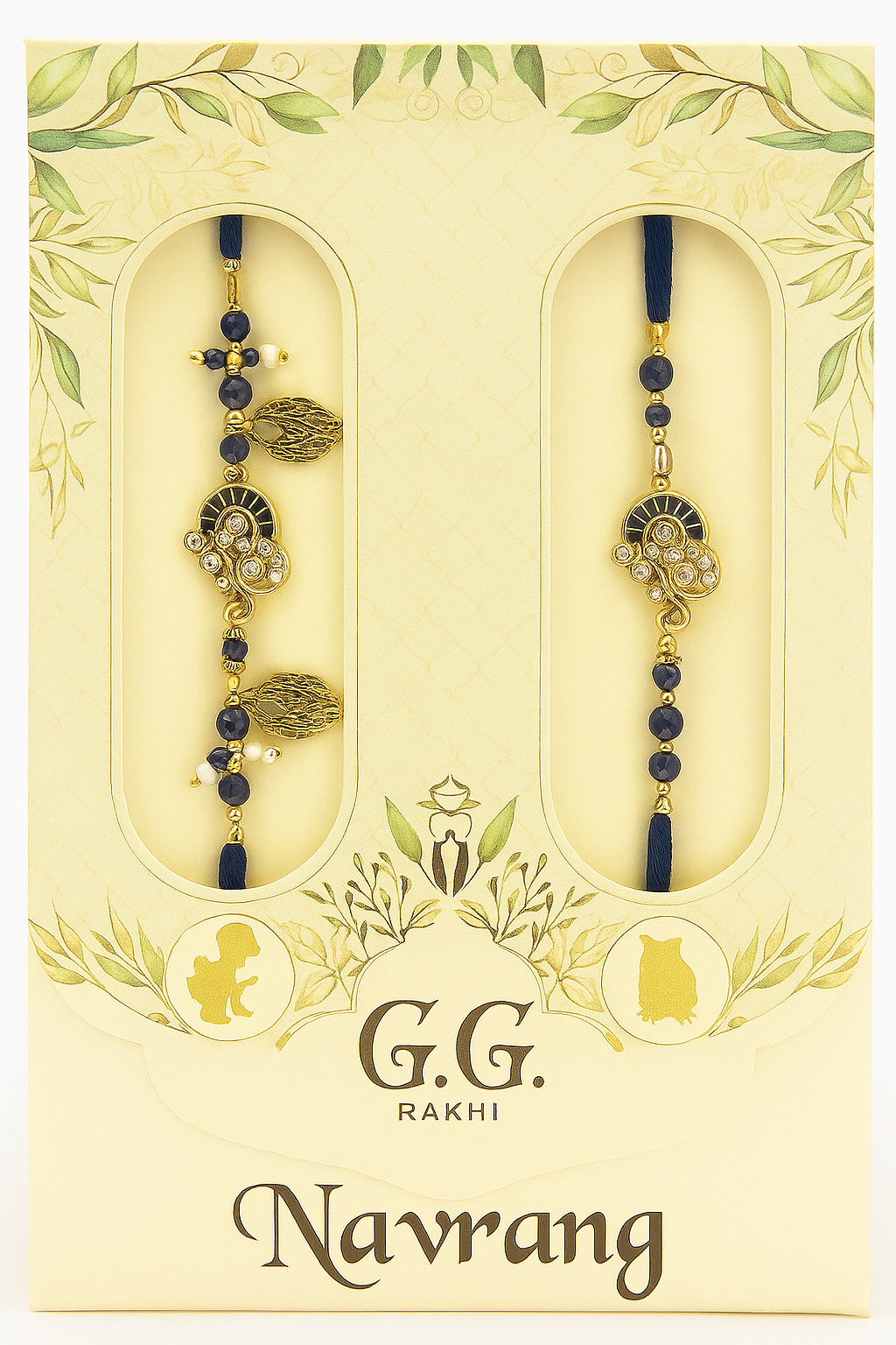 Premium Blue Stone Rakhi Combo Set ๐