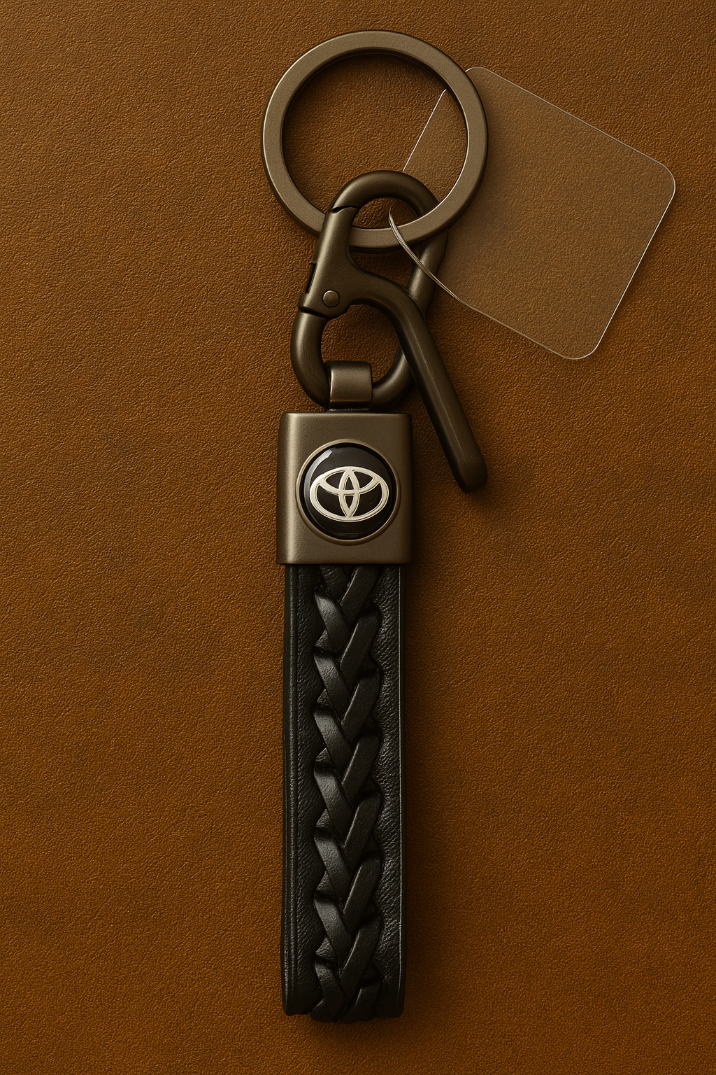 π Premium Toyota Leather Braided Keychain