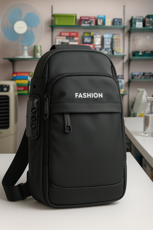 Men’s Anti-Theft Crossbody Sling Bag with USB Charging Port – Waterproof One-Side Shoulder Backpack