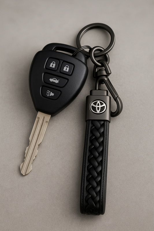 🚘 Premium Toyota Leather Braided Keychain