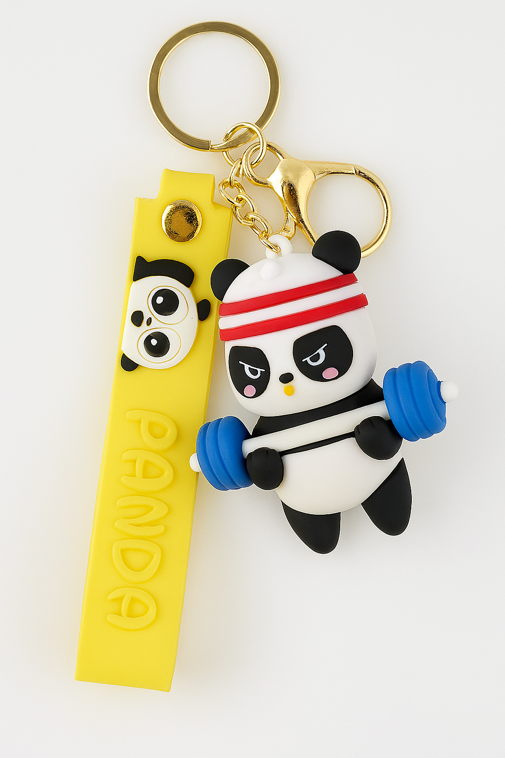 Cute Panda Weightlifter Keychain