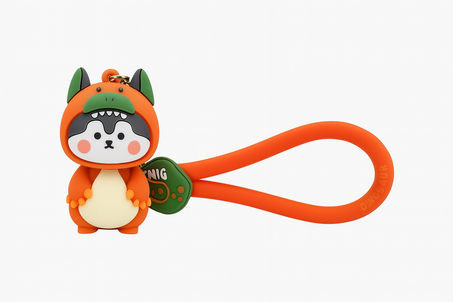 Cute Dino Costume Fox Keychain