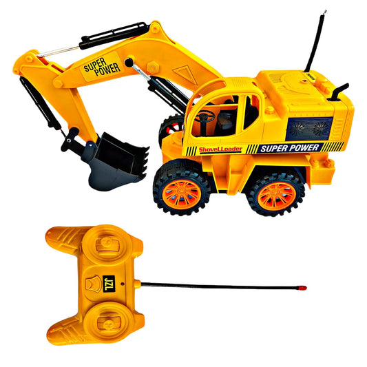 Remote Control Battery Operated Jcb Truck Moving Parts Forward/Backwards/Construction Vehicle Machine Toy For Kids - Multicolor