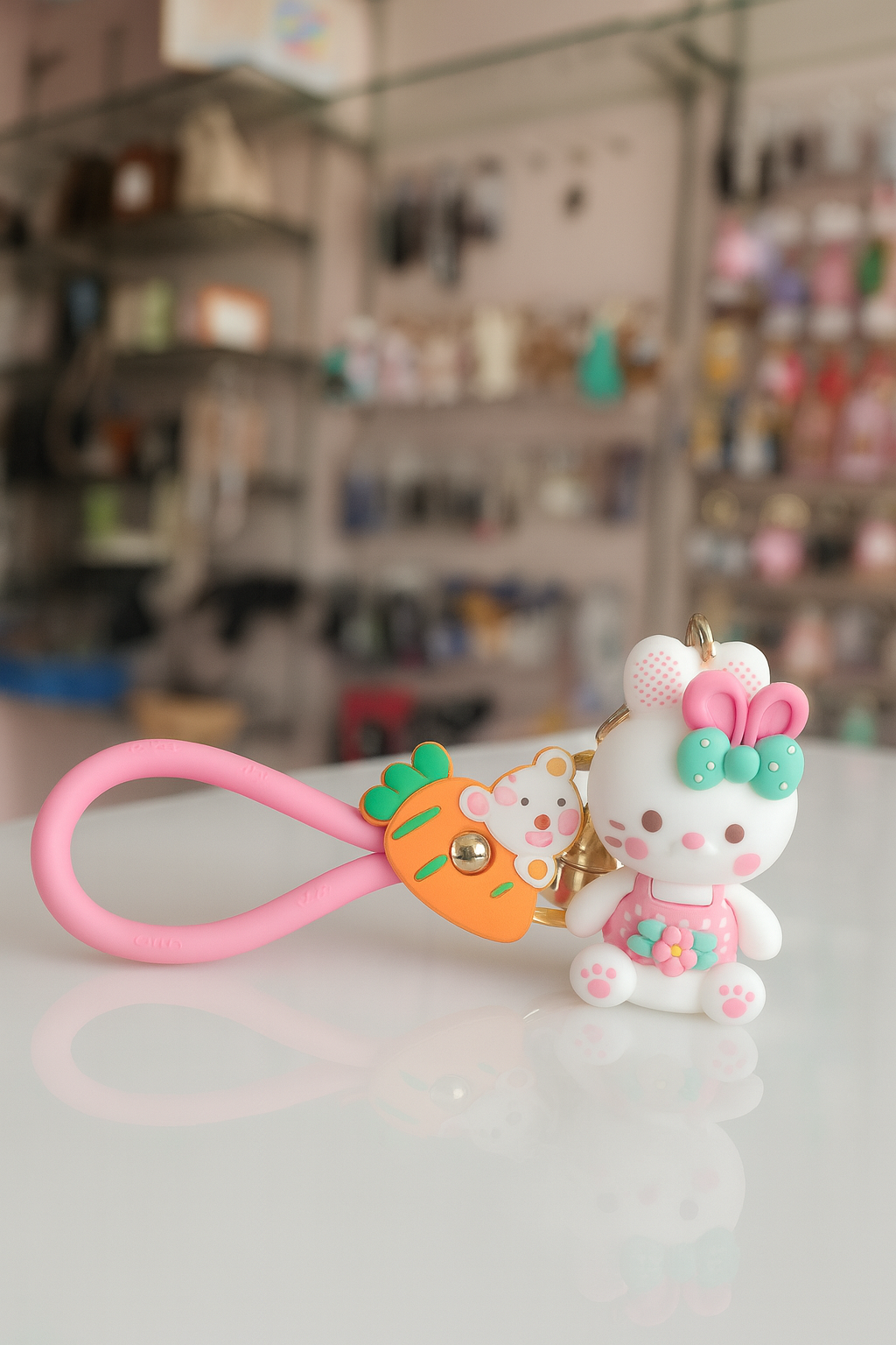 Cute Hello Kitty Carrot Charm Keychain