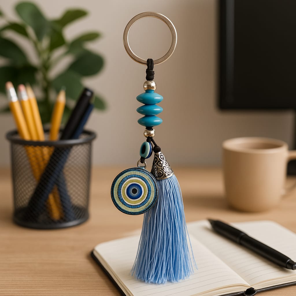 Evil Eye Tassel Keychain