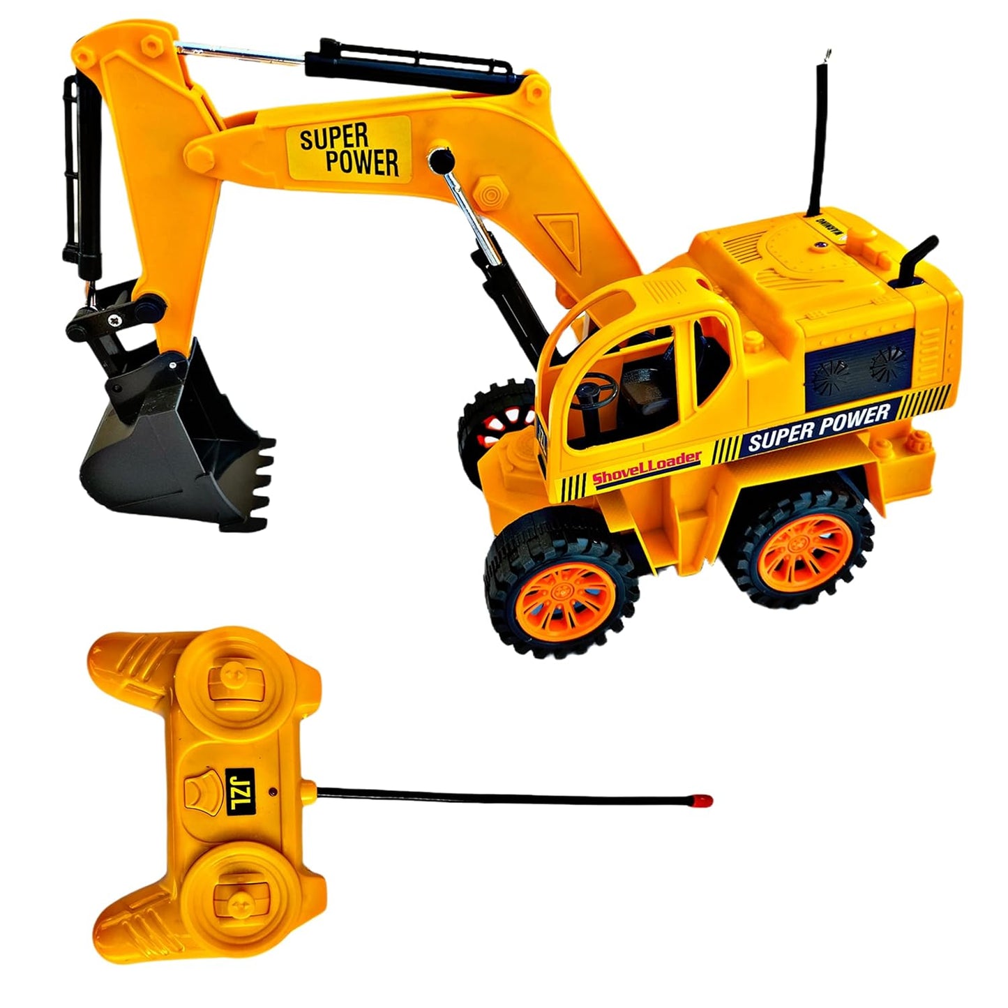 Remote Control Battery Operated Jcb Truck Moving Parts Forward/Backwards/Construction Vehicle Machine Toy For Kids - Multicolor