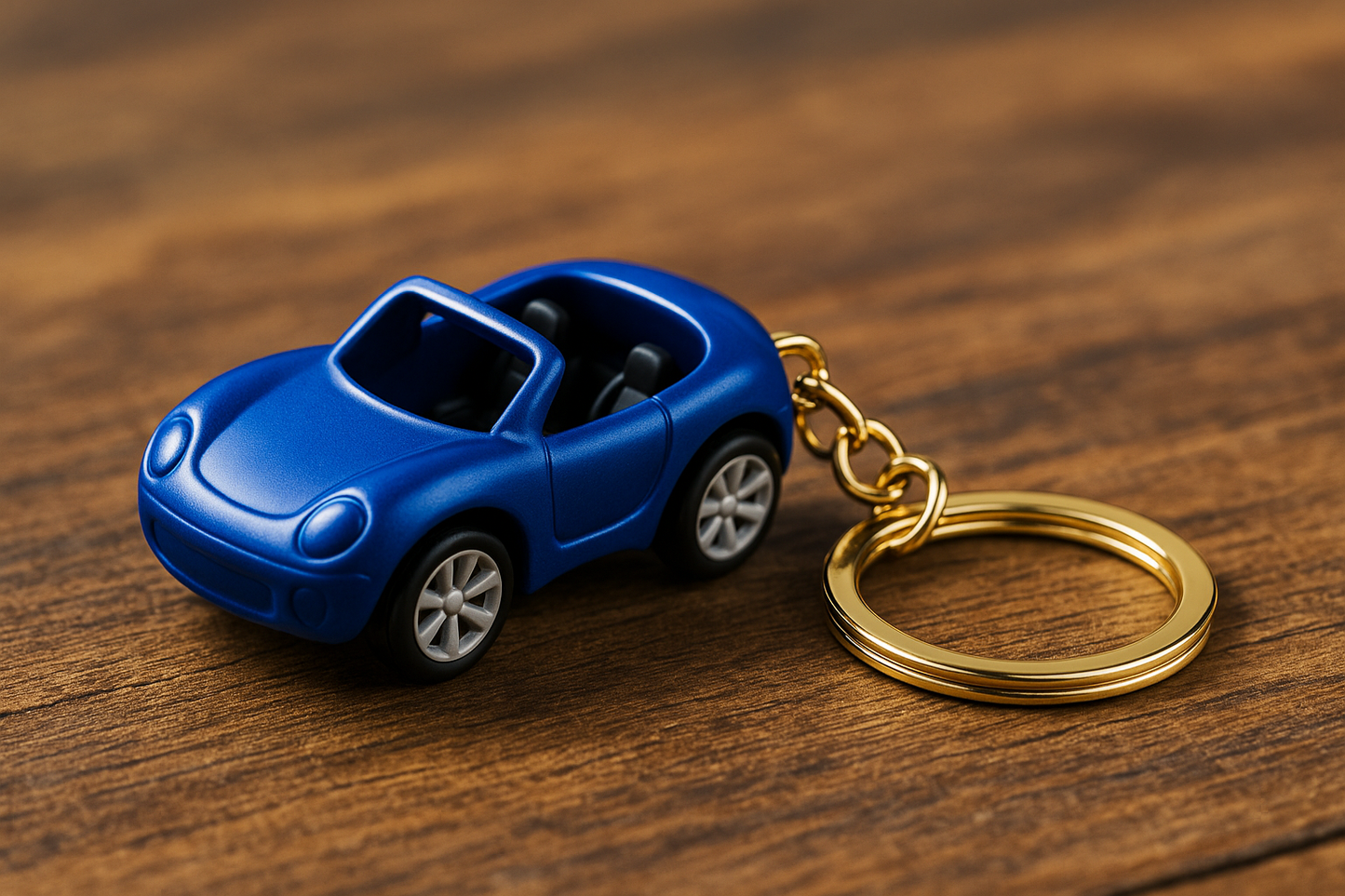 Blue Sports Car Keychain