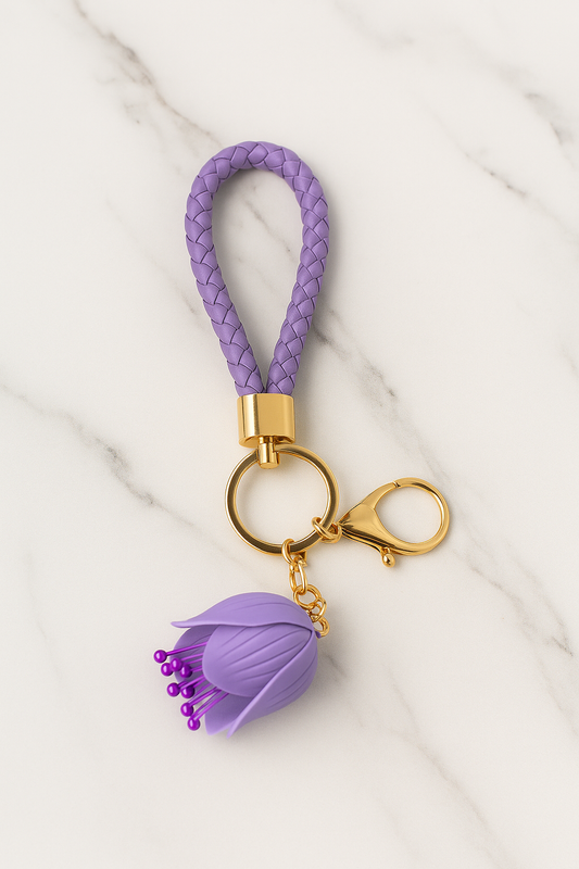 Purple Flower Keychain