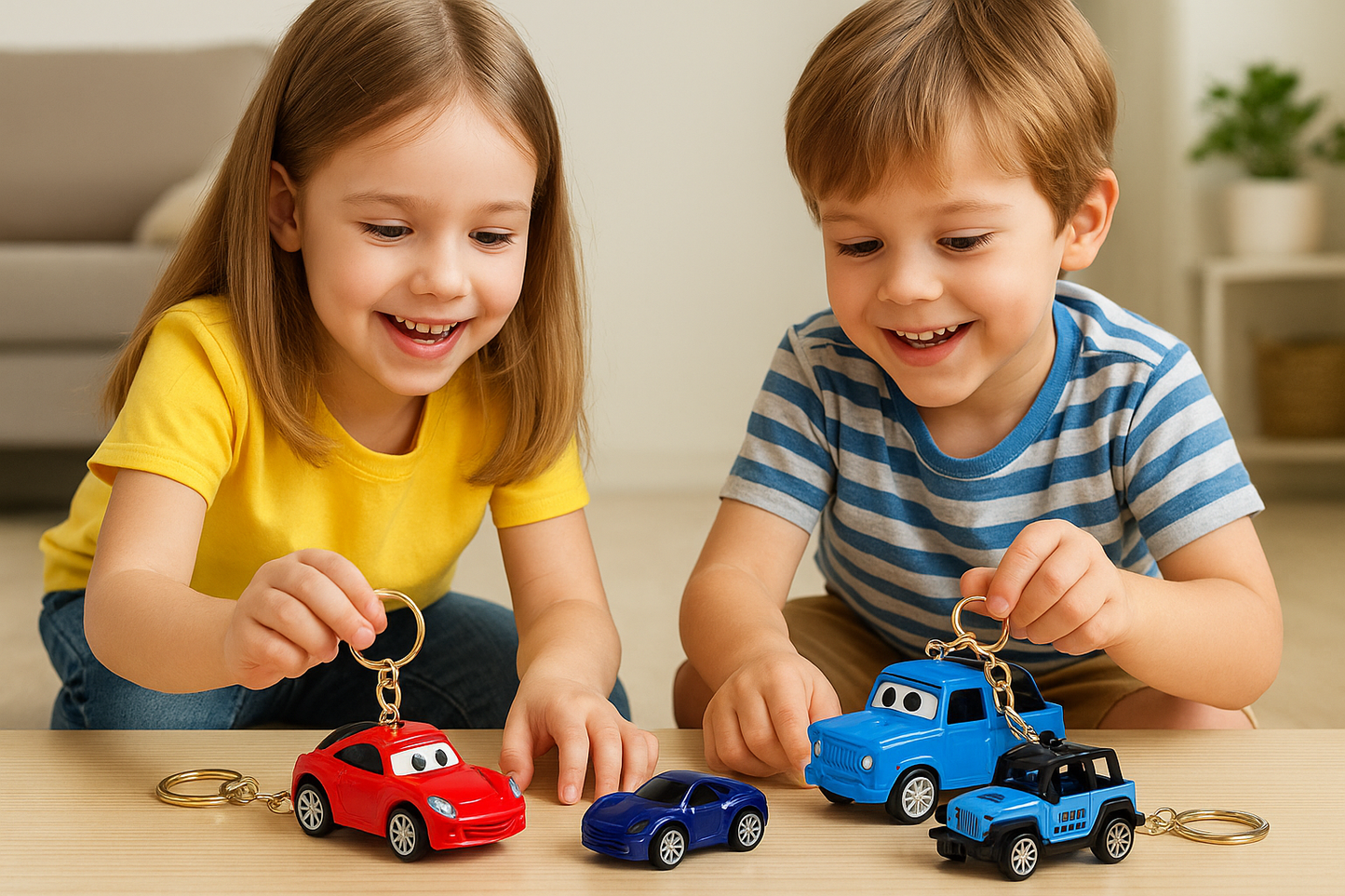 Car Shape Keychain Toys for Kids - 8 variant