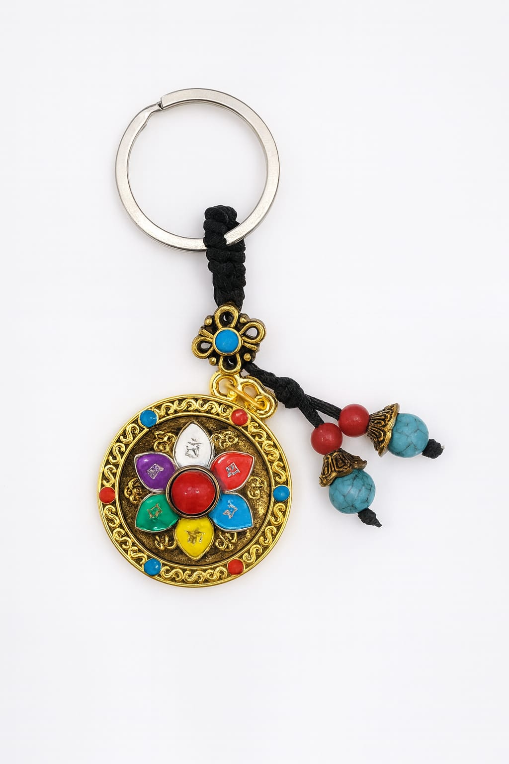 Tibetan Mandala Lotus Keychain
