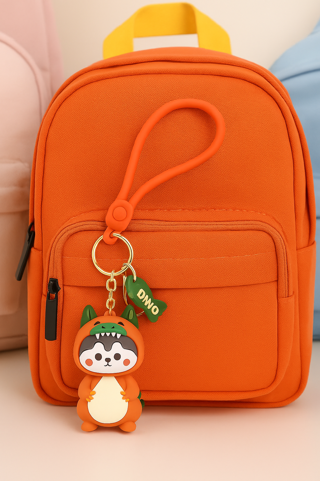 Cute Dino Costume Fox Keychain