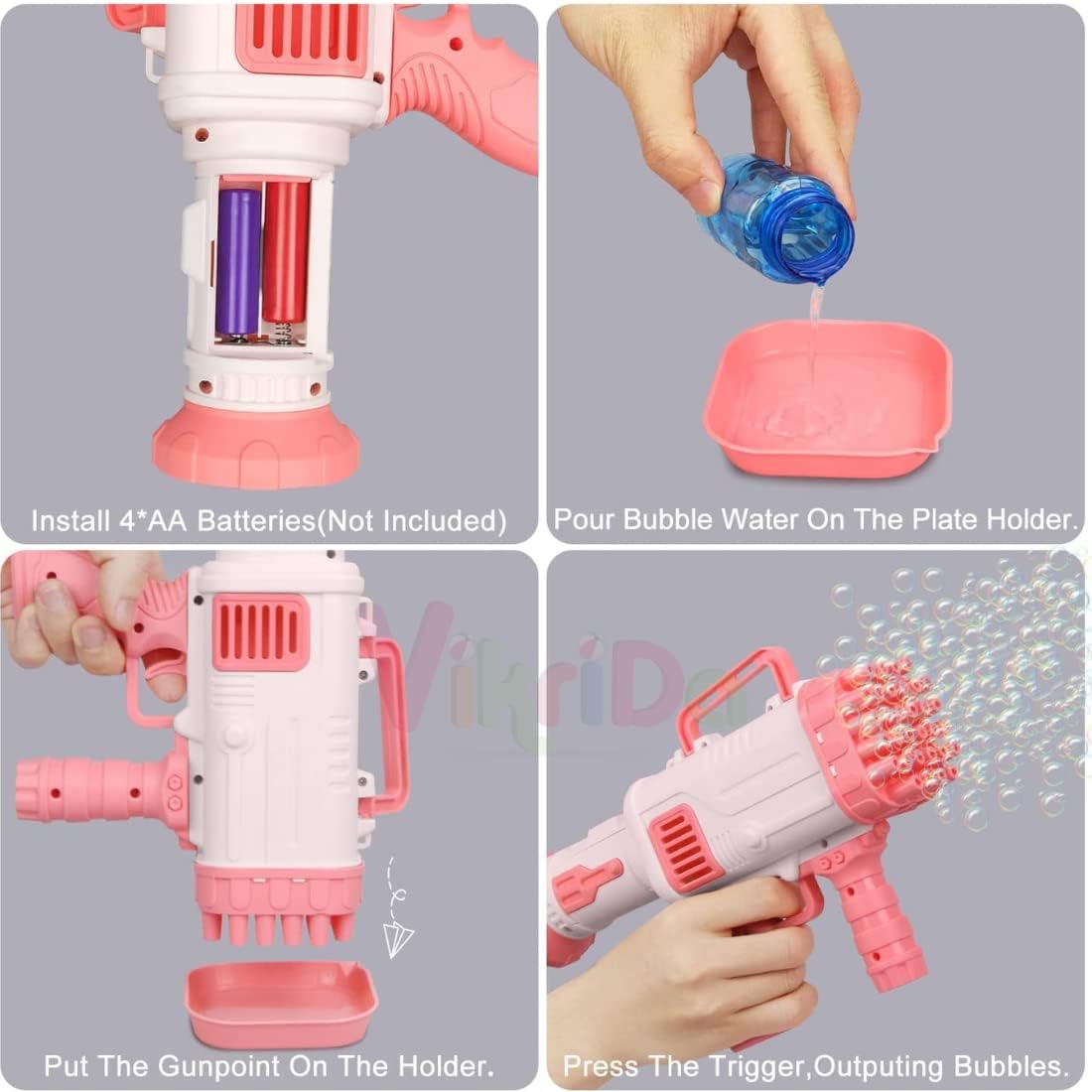 32-Hole Gatling Bubble Gun Toy for Kids |
