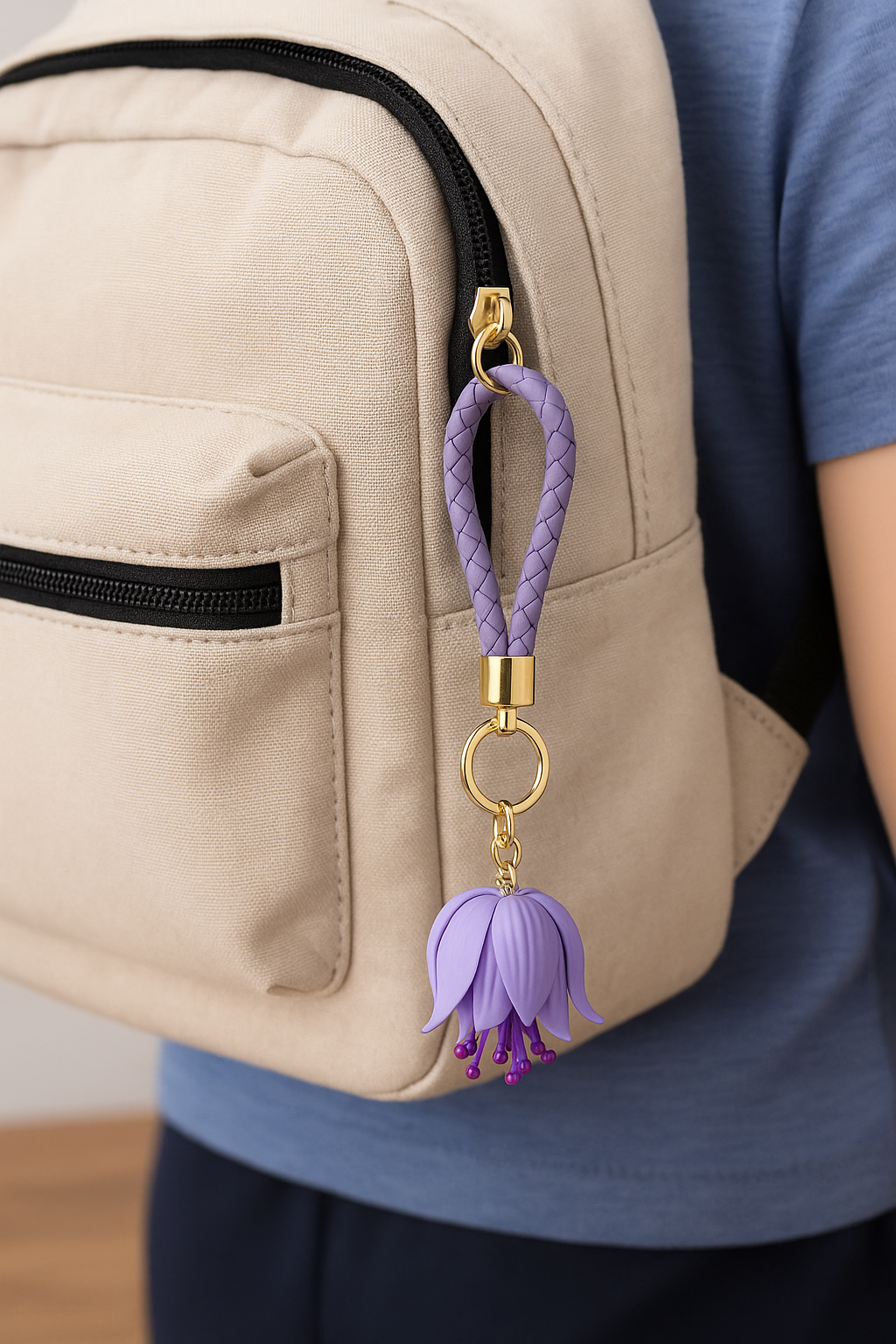 Purple Flower Keychain