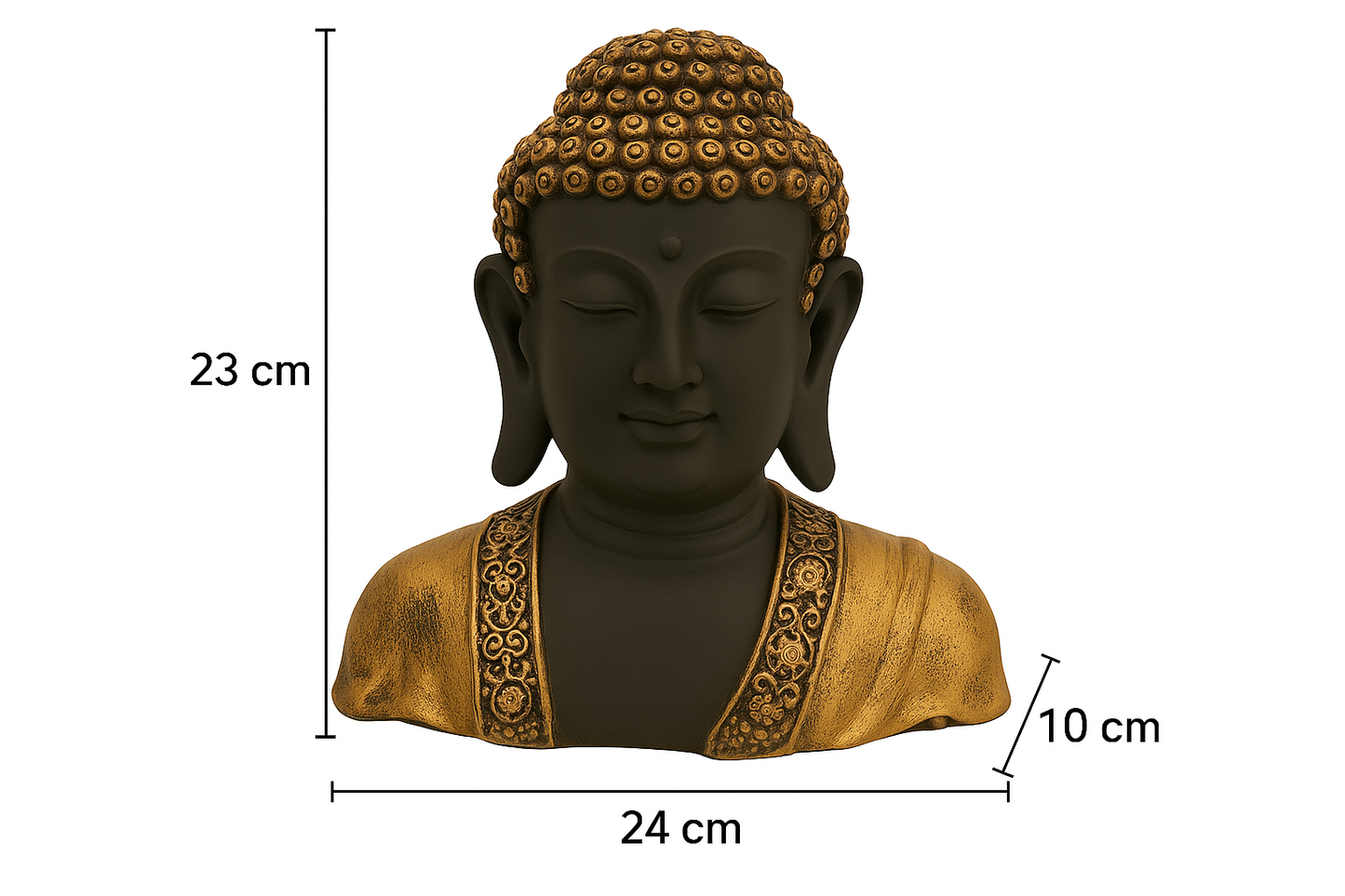 ✨ Black & Golden Buddha Bust Idol🎇