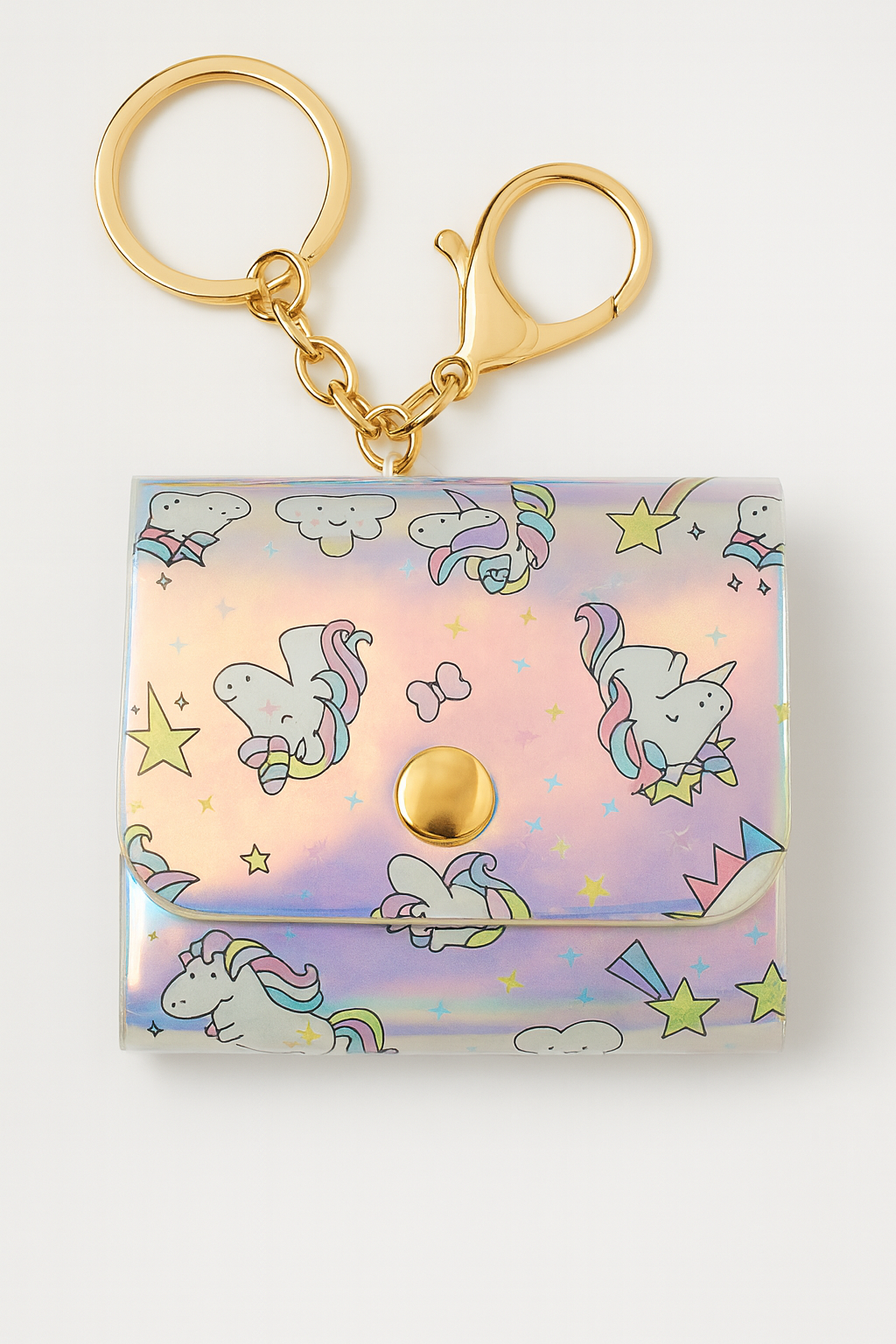 Unicorn Holographic Mini Wallet Keychain