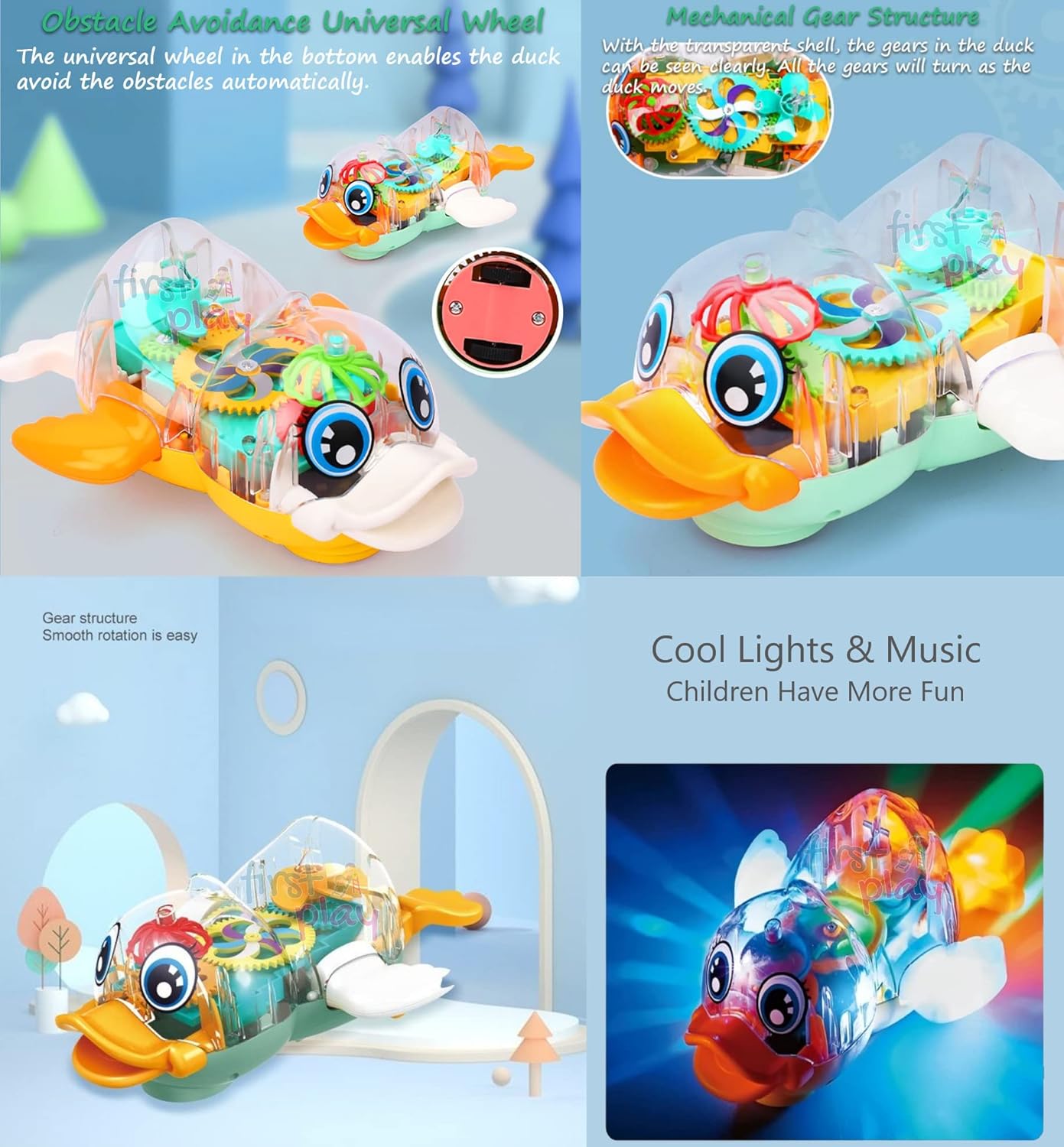 Bump n Go 3D Gear Transparent Duck Toy