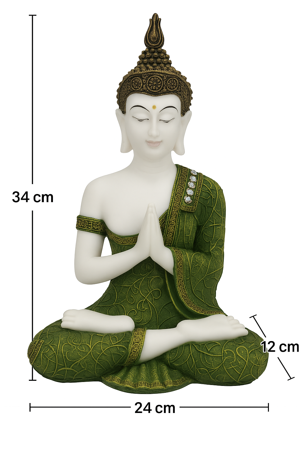 π Elegant White & Green Buddha