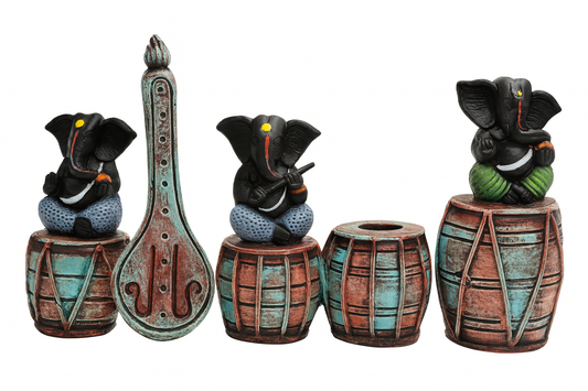 ๐ช Set of 3 Ganesh Ji Musician Idols-