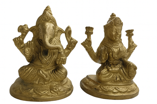 Brass Lakshmi Ganesh Idol Set-