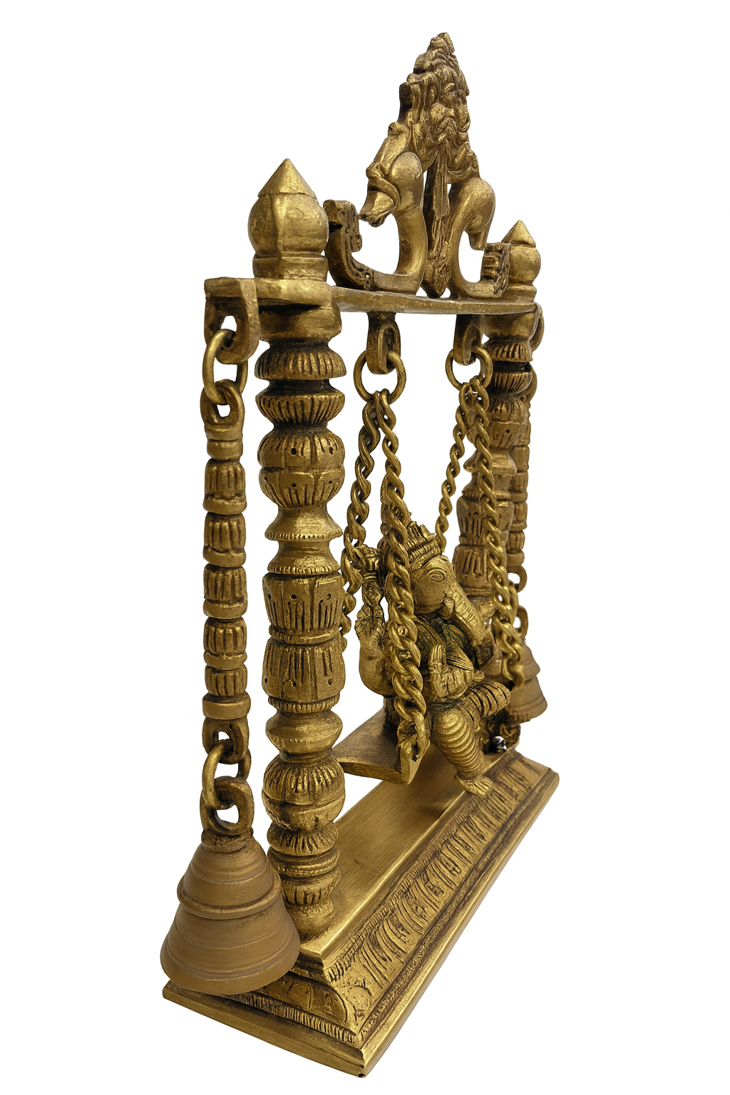 Brass Ganesh Ji on Jhoola (Swing) Idol
