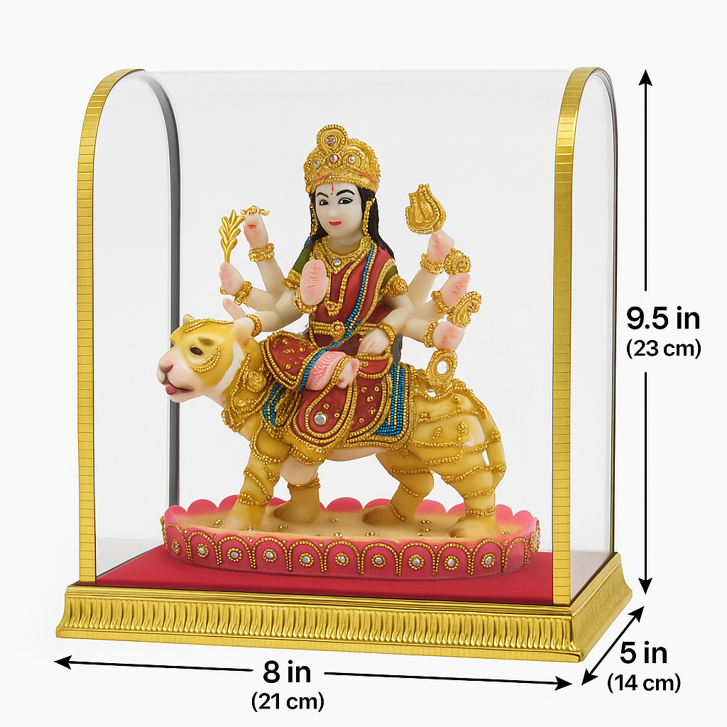 Durga Maa Statue with Golden Tige