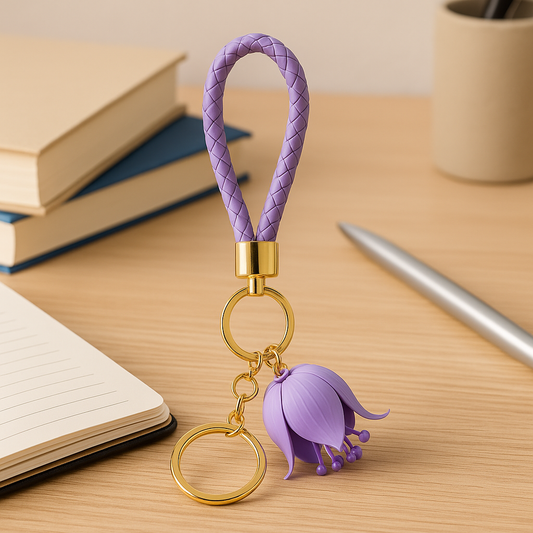 Purple Flower Keychain