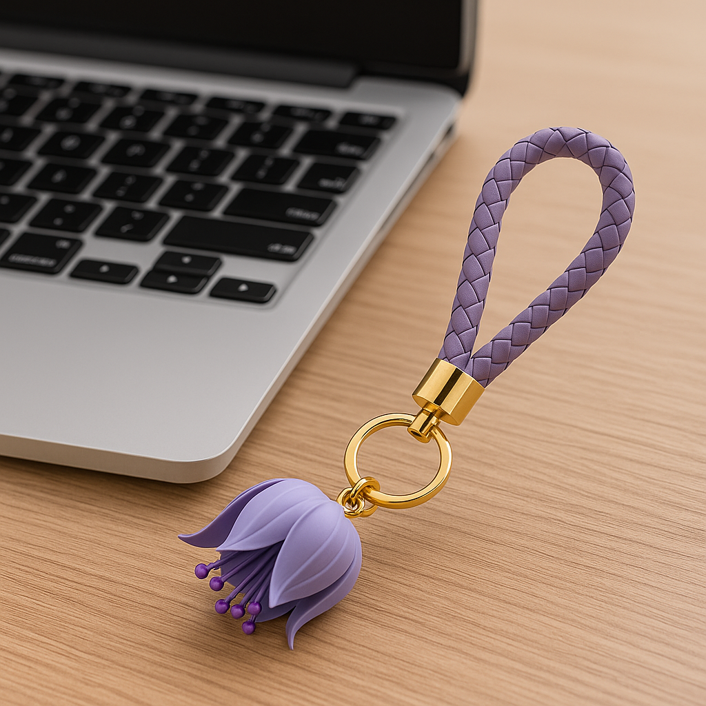 Purple Flower Keychain
