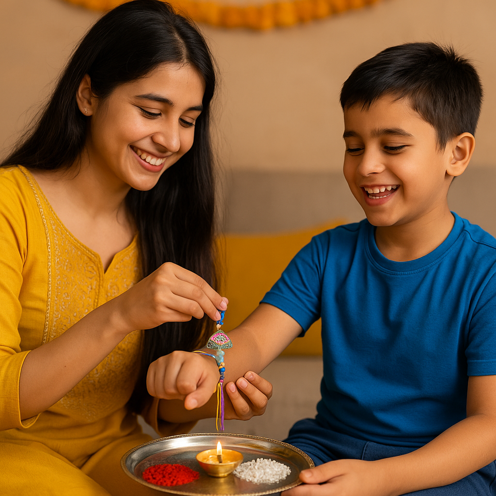 ๐งตโจ Stylish Beaded Rakhi for Brother