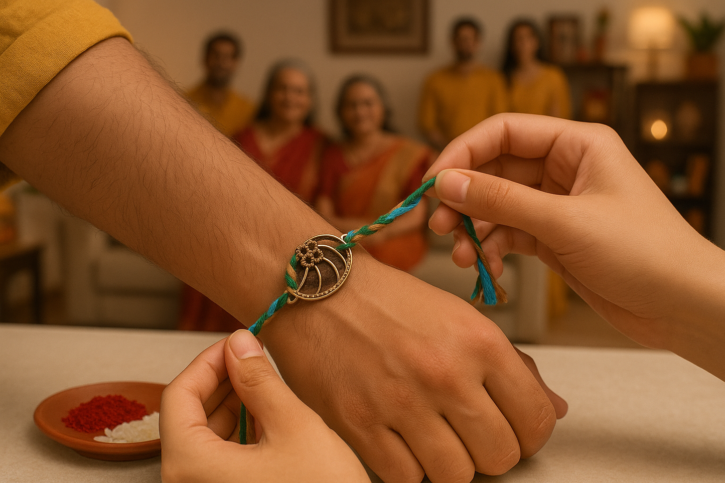 ๐งฟ Traditional Rakhi with Multicolor Thread