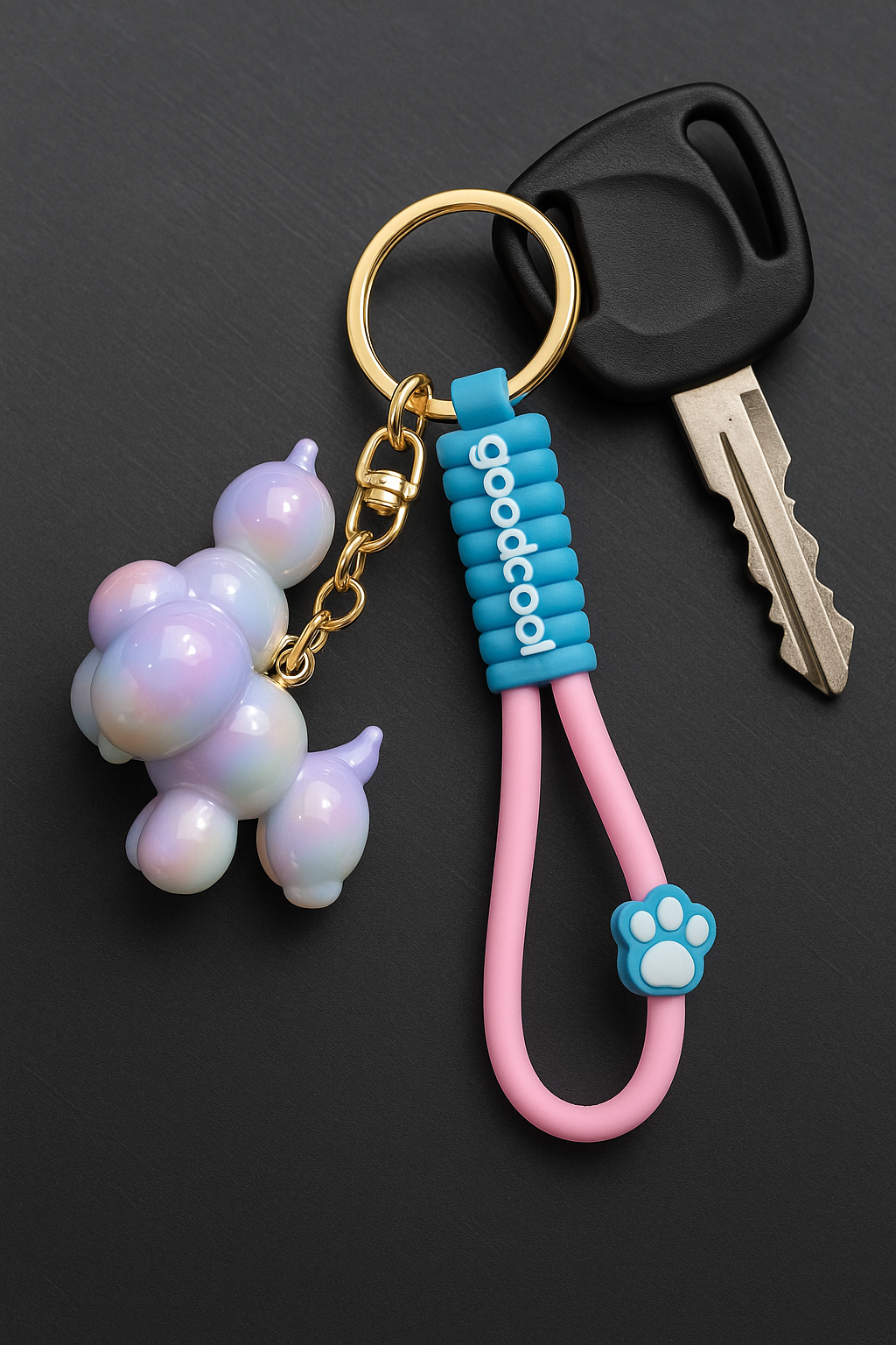 Pastel Balloon Dog Keychain