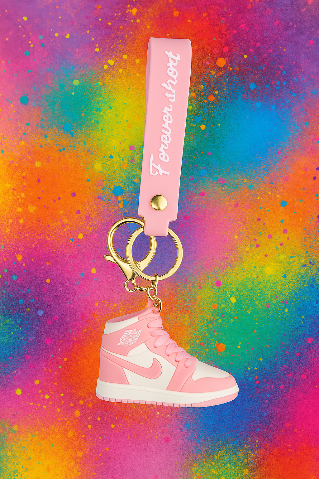 Trendy Pink Sneaker Keychain