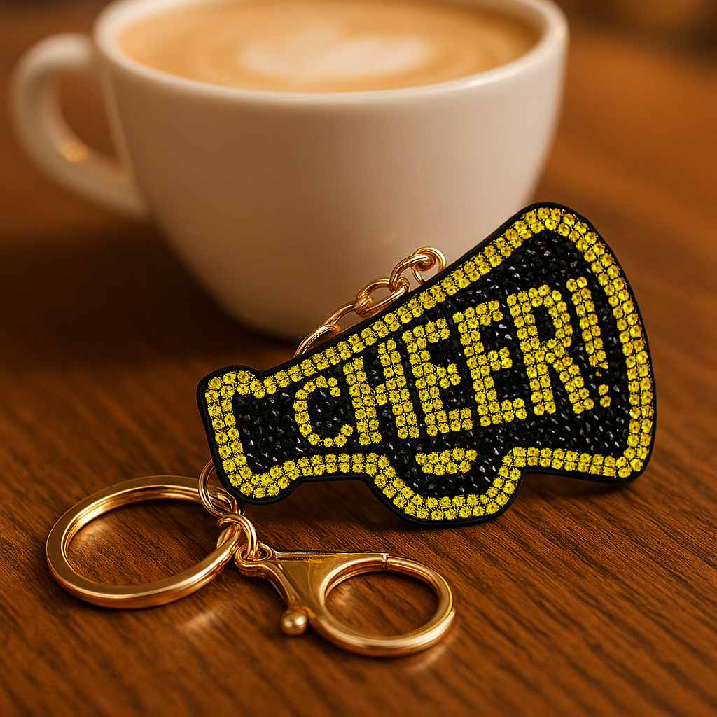 “CHEER!” Rhinestone Keychain