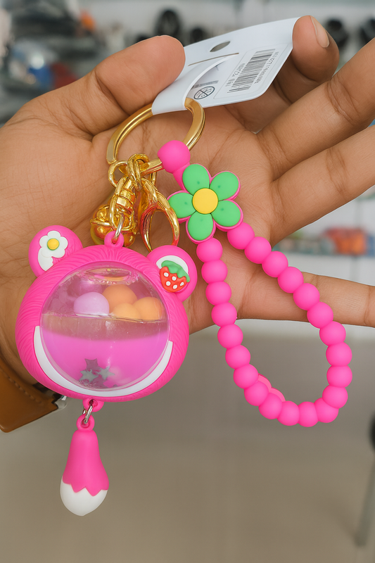 Pretty Pink Bear Keychain