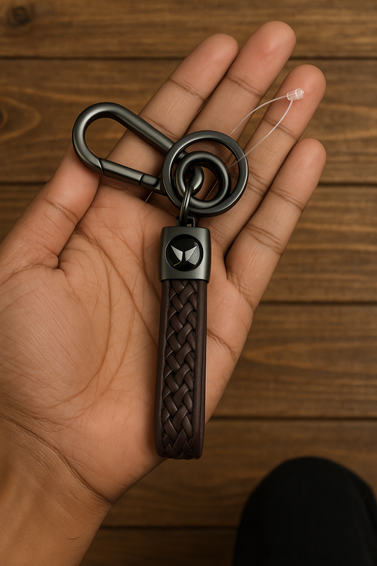 Premium Braided Leather Keychain