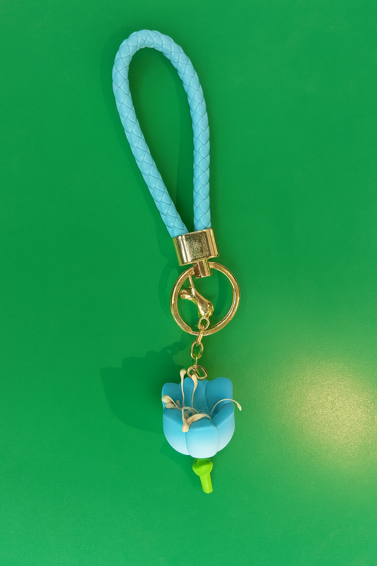 Blue Flower Keychain-