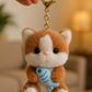 Cute Plush Kitten Keychain with Fish