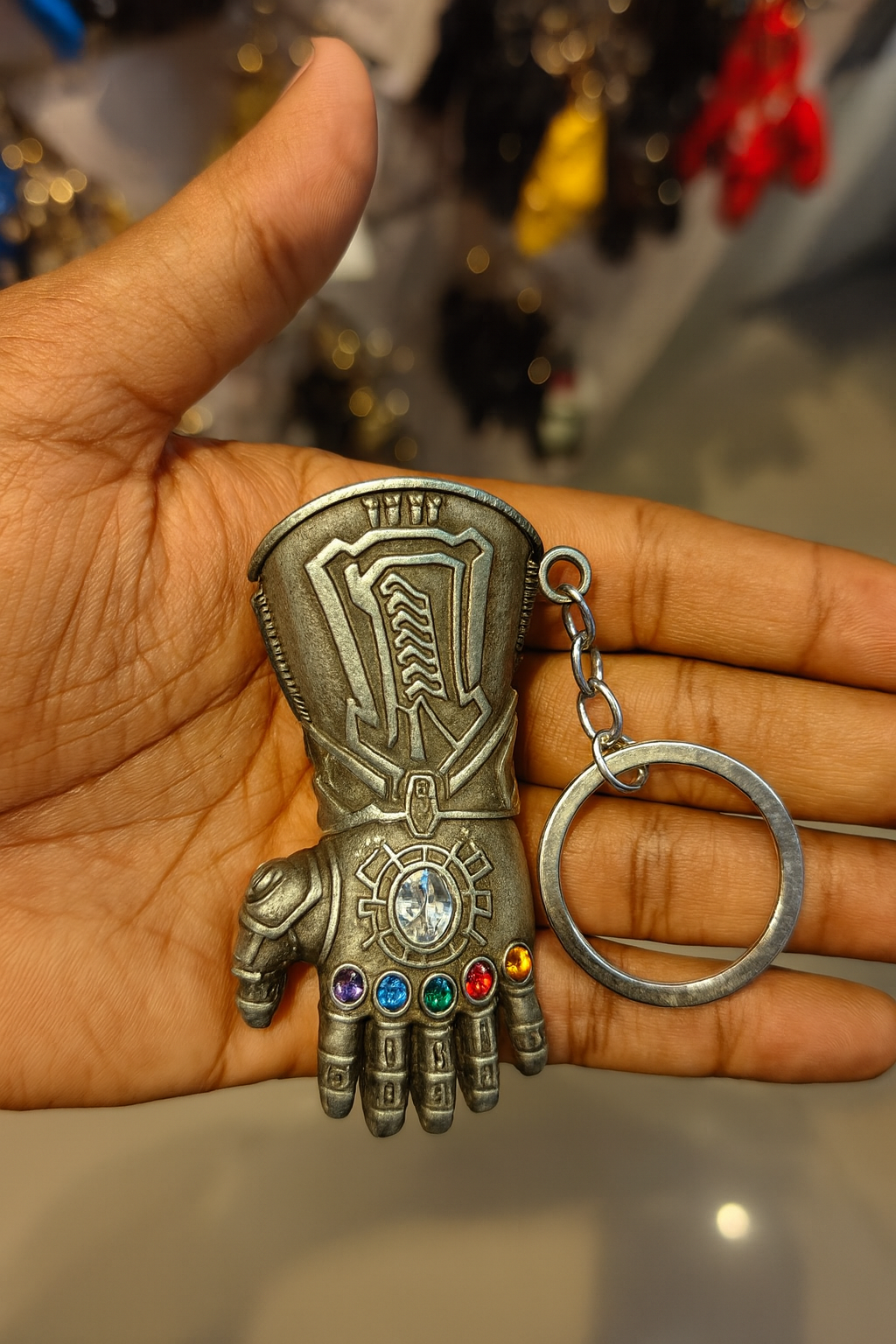 Infinity Gauntlet Silver Metal Keychain