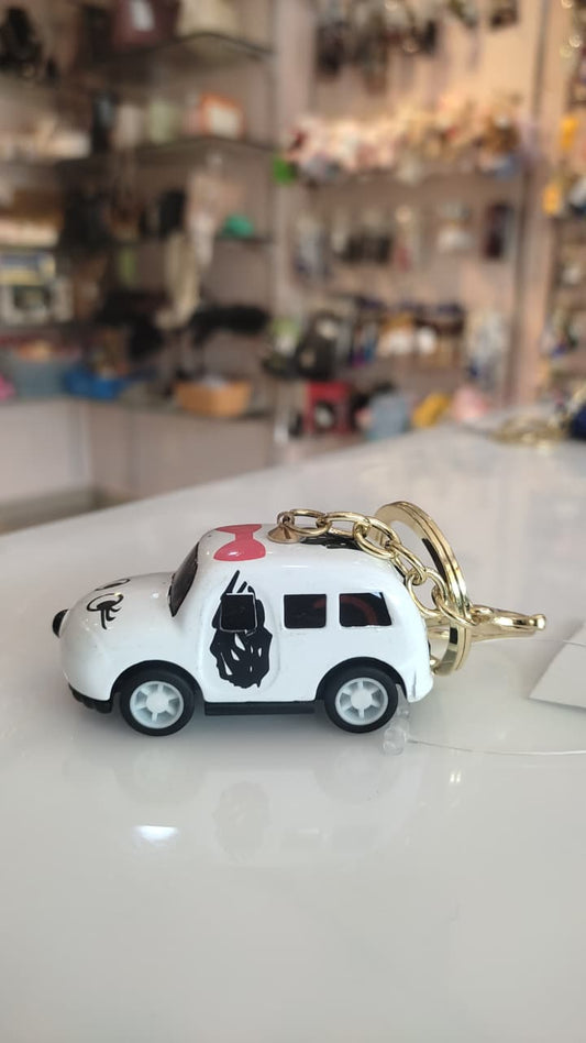 Mini White Van Car Keychain