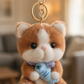 Cute Plush Kitten Keychain with Fish