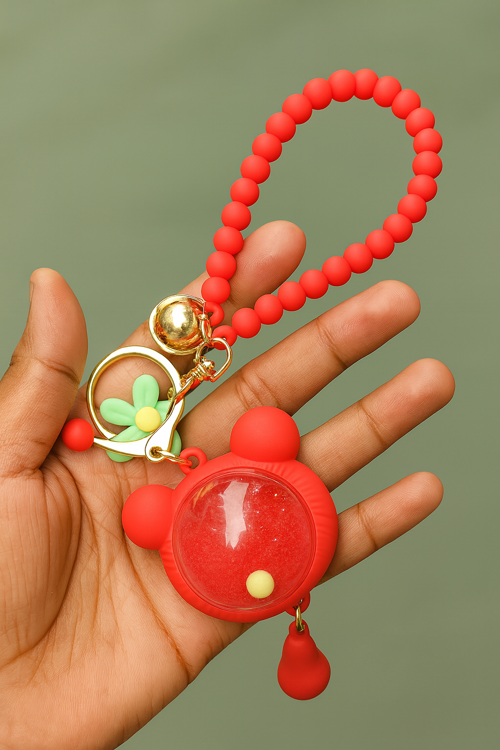 Cute Red Bear Keychain