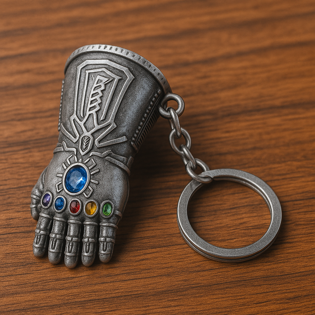 Infinity Gauntlet Silver Metal Keychain