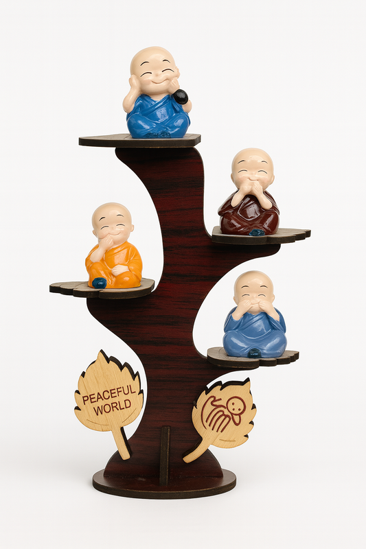 🧘 Peaceful World Monk Figurine Set