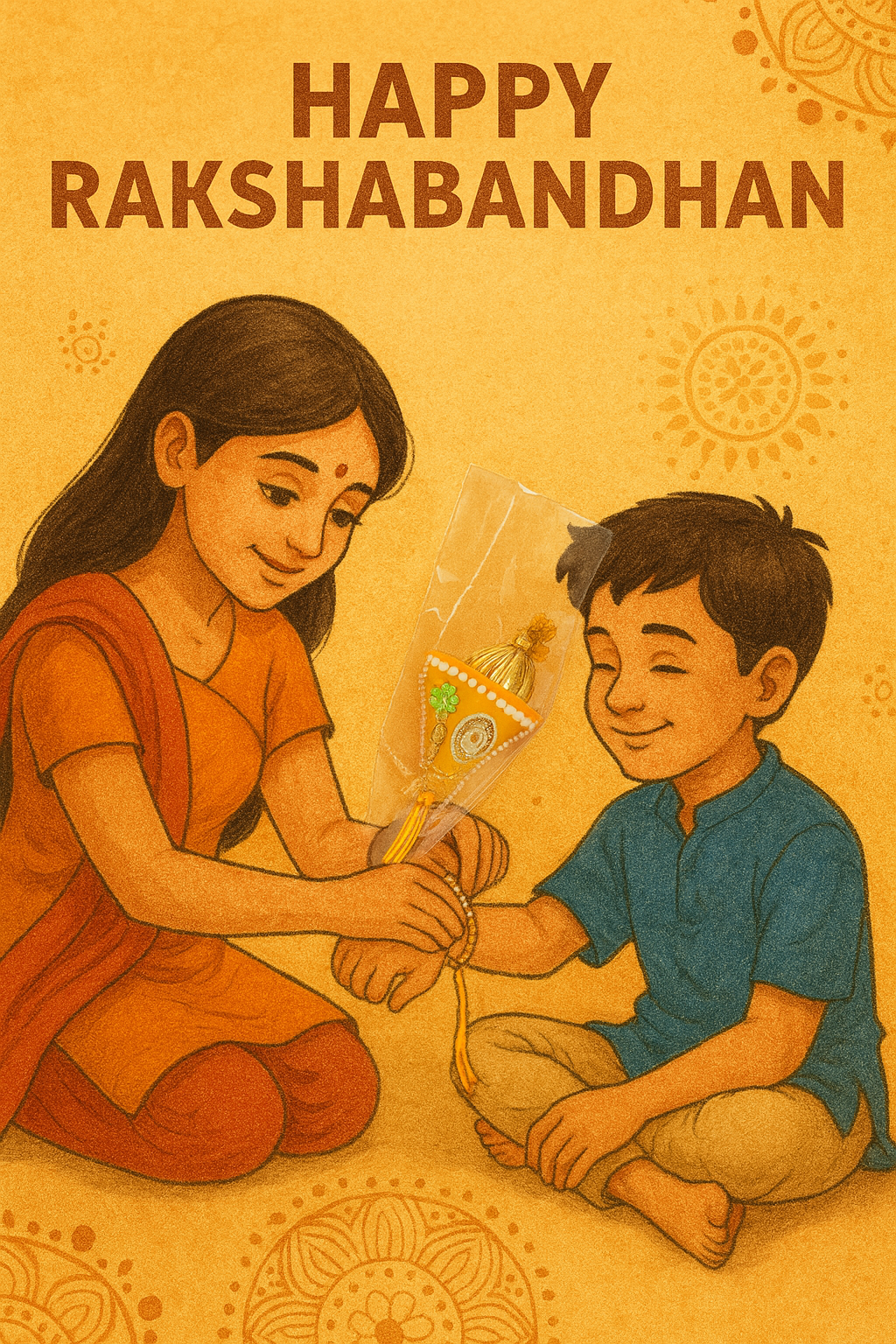 🪔 Designer Yellow Beaded Rakhi for Brother |