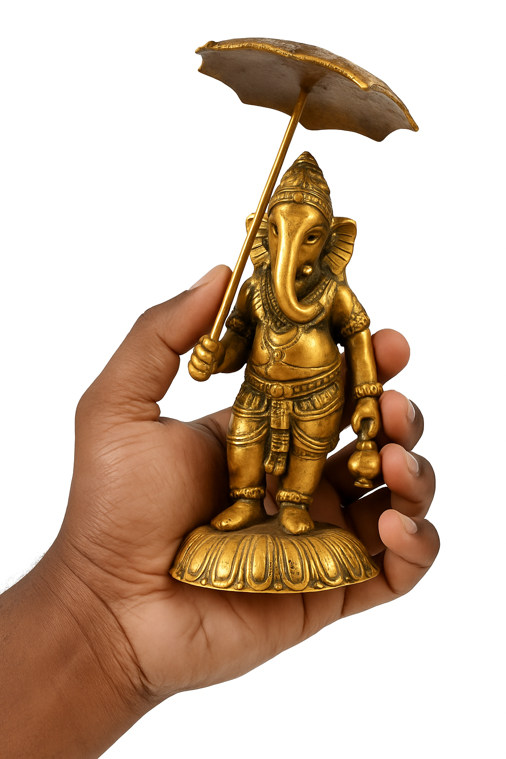 🪔🙏 Brass Ganesha Idol with Umbrella