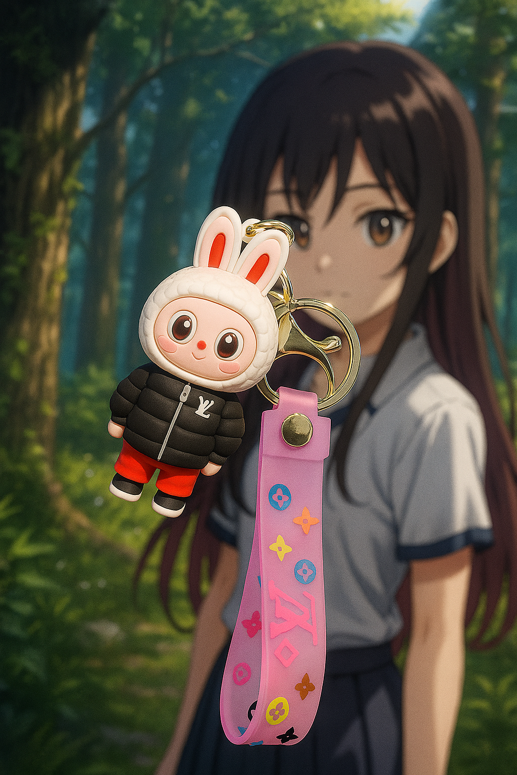 Cute Bunny Hoodie Keychain