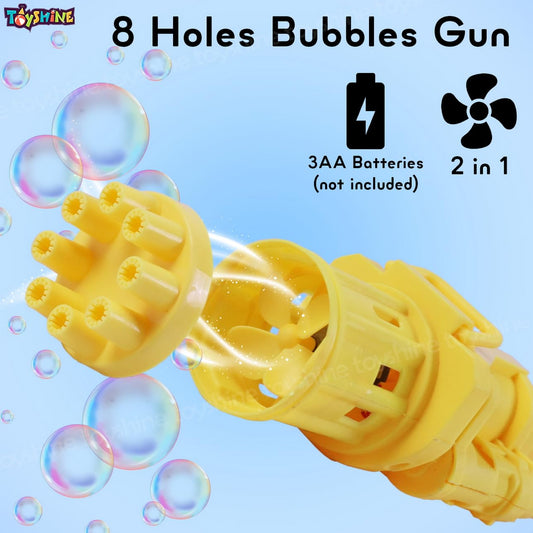 8 Hole Electric Bubbles Gun Gatling Bubble Machine Toy with Scoup Bottle