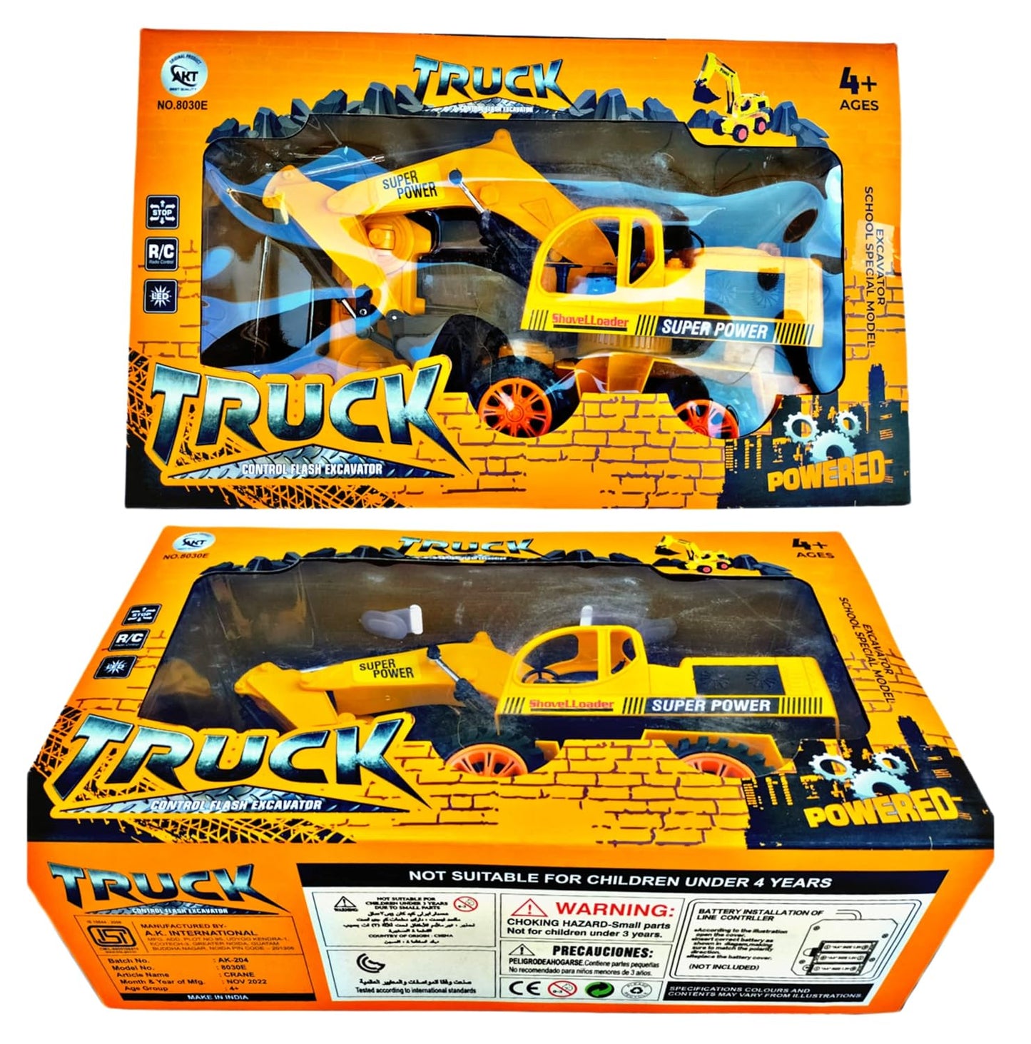 Remote Control Battery Operated Jcb Truck Moving Parts Forward/Backwards/Construction Vehicle Machine Toy For Kids - Multicolor