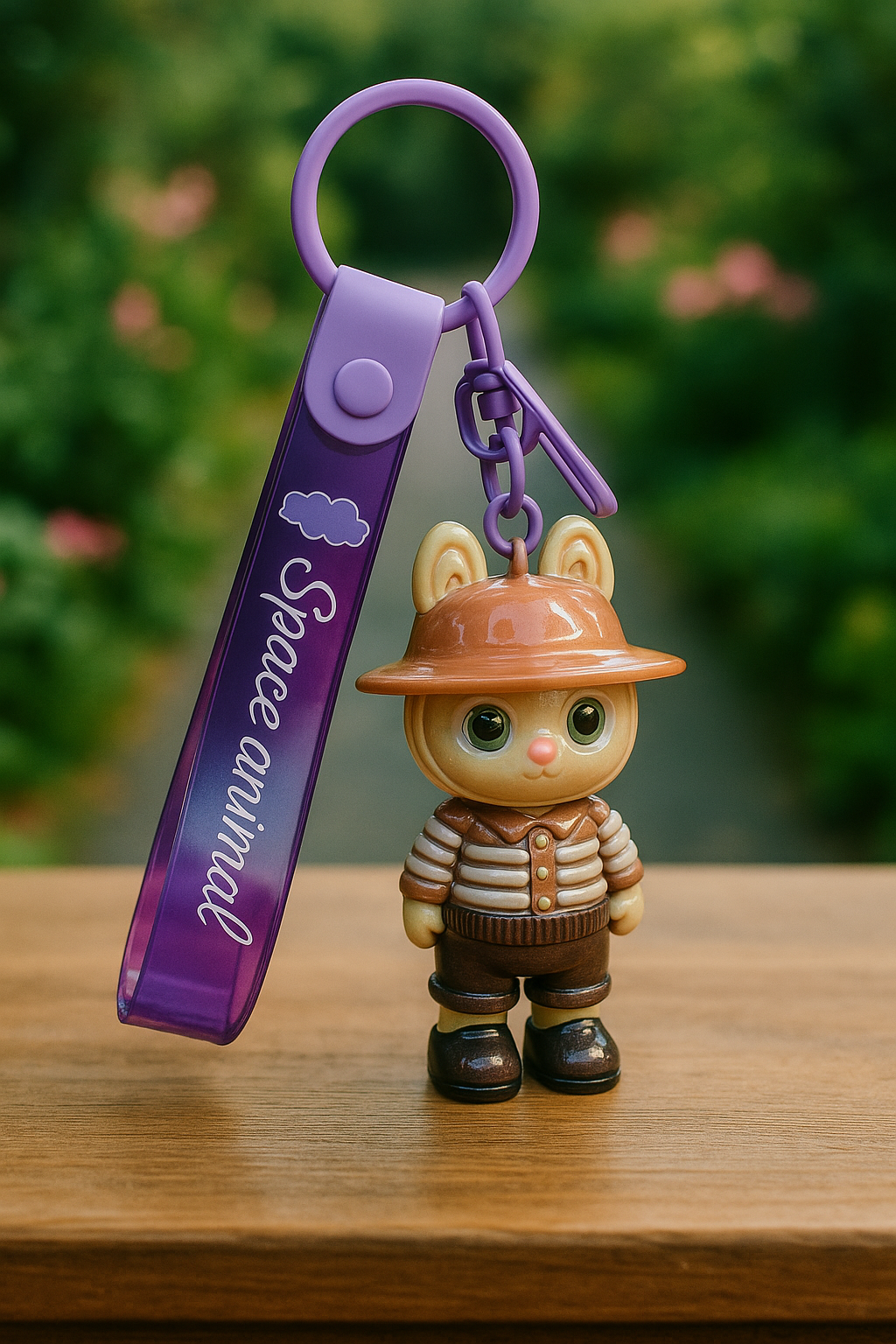 Space Animal Purple Cat Keychain |